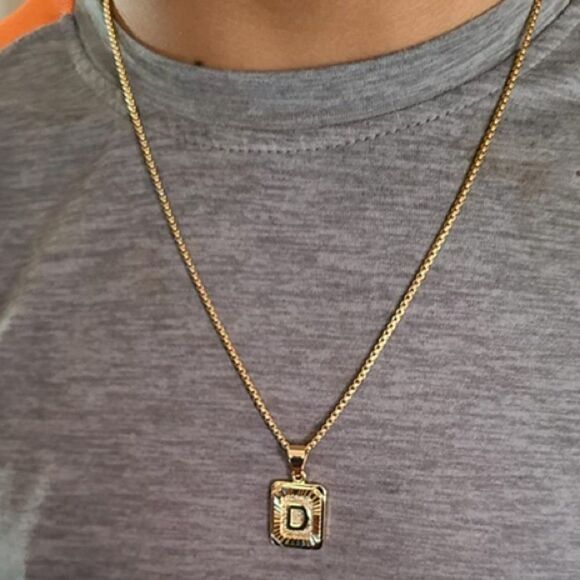 COPY -- 22” Gold Initial Letter Necklace - Picture 6 of 11
